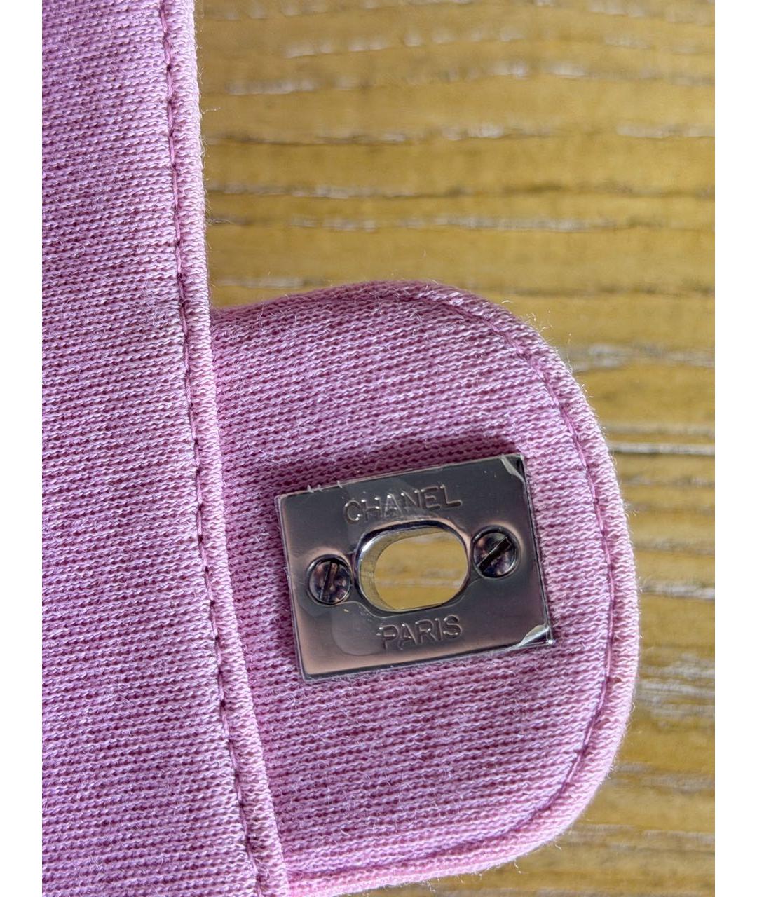 CHANEL Розовая тканевая сумка через плечо, фото 5