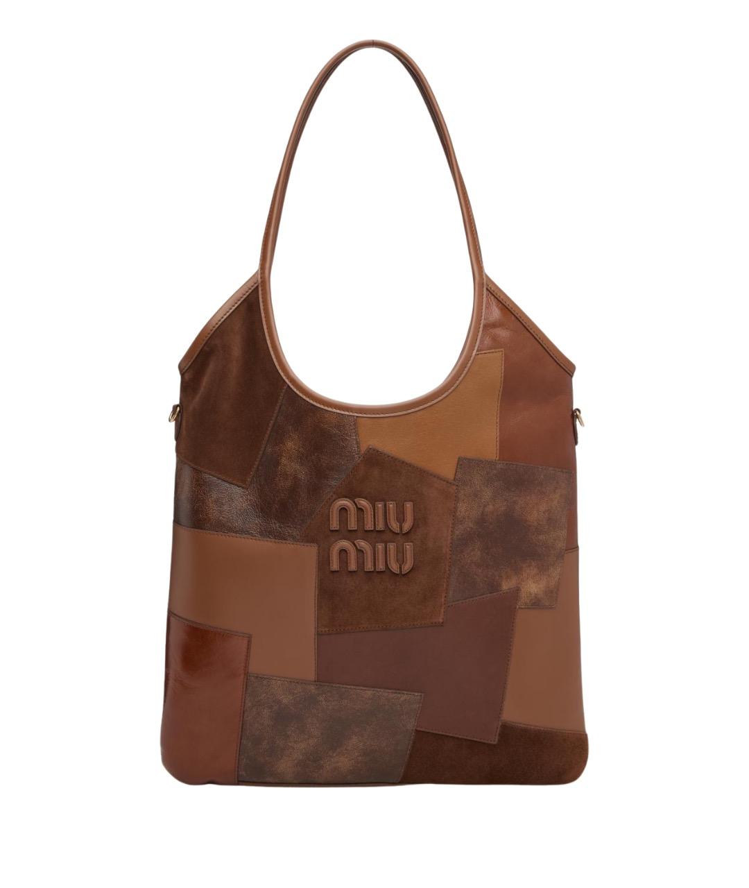 MIU MIU Коричневая кожаная сумка тоут, фото 1