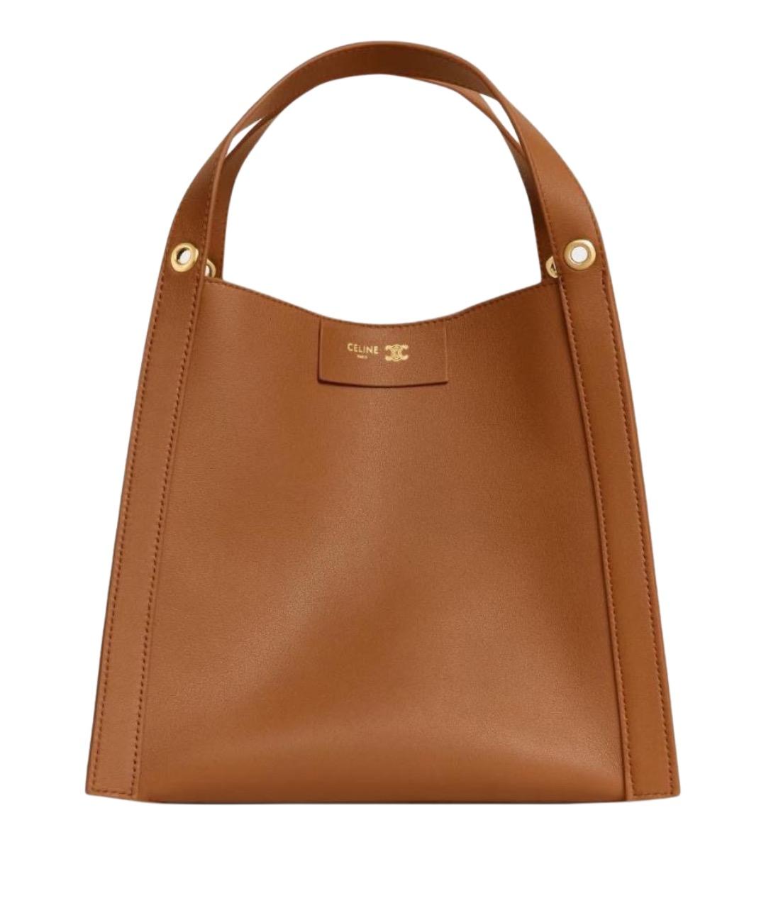 CELINE Коричневая кожаная сумка тоут, фото 1
