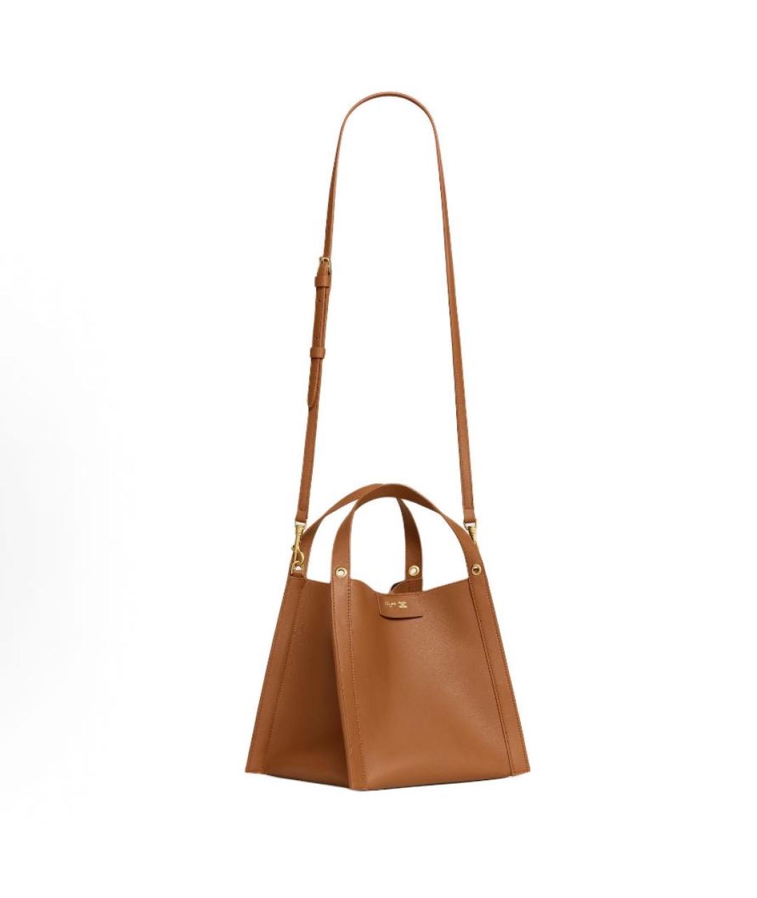 CELINE Коричневая кожаная сумка тоут, фото 3