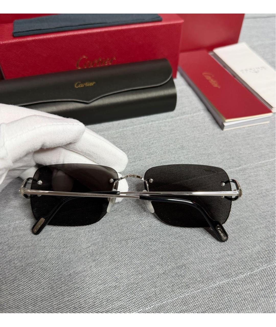 CARTIER Серебряные металлические солнцезащитные очки, фото 5