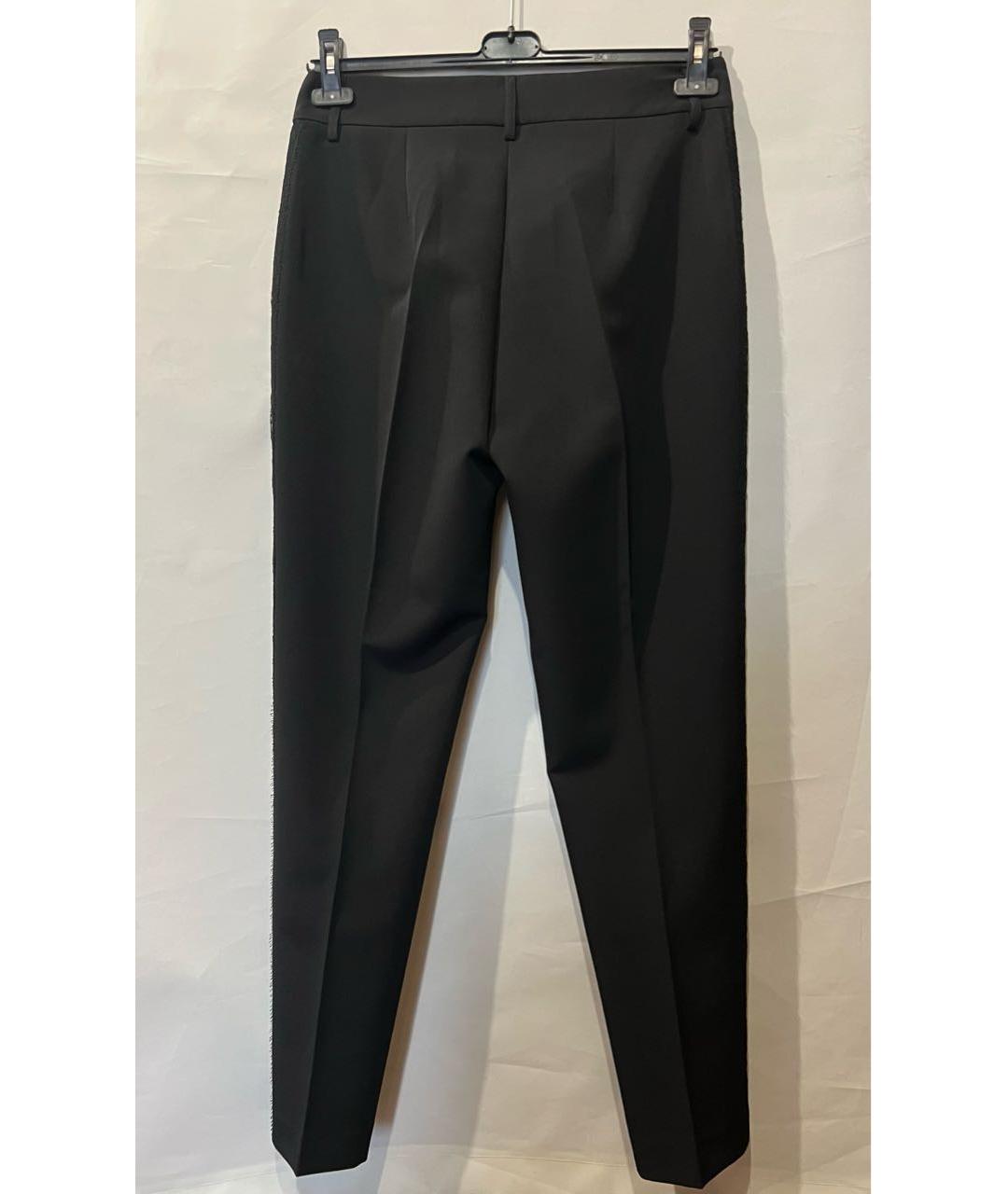 BLUMARINE Черные вискозные прямые брюки, фото 3