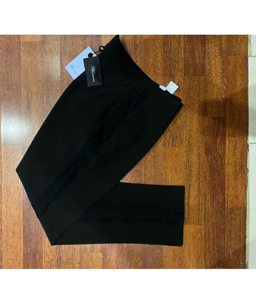 BLUMARINE Черные вискозные прямые брюки, фото 7