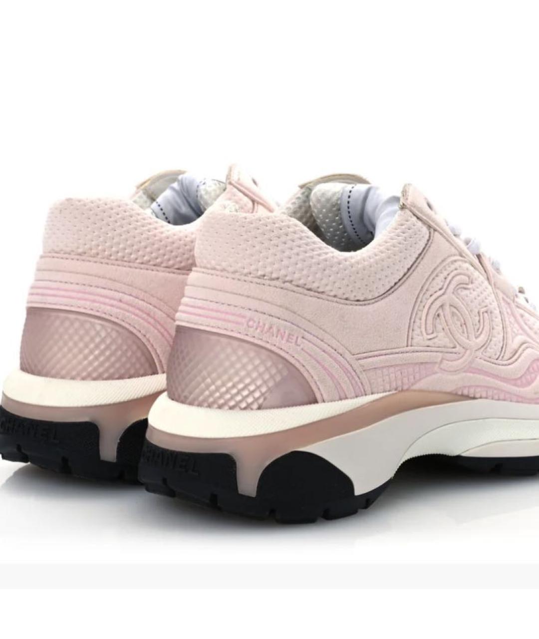 CHANEL Розовые текстильные кроссовки, фото 2