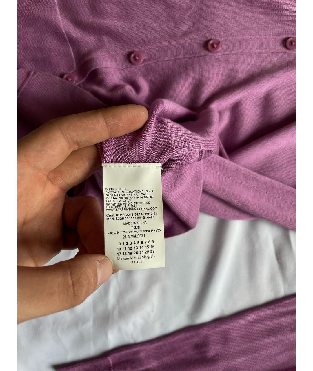 MM6 MAISON MARGIELA Розовый шелковый кардиган, фото 3