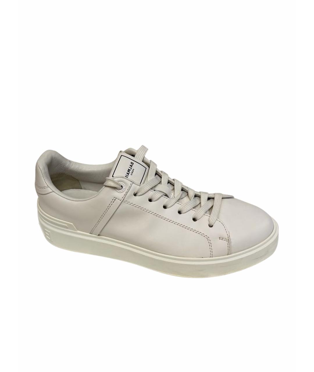 BALMAIN Белые кожаные кеды, фото 1