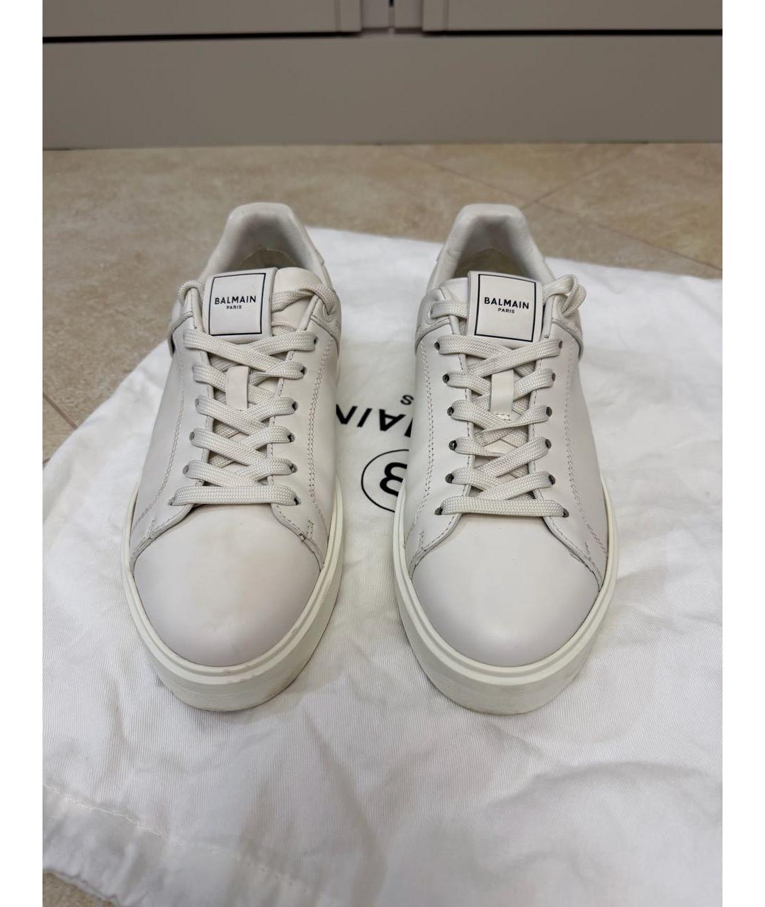 BALMAIN Белые кожаные кеды, фото 2