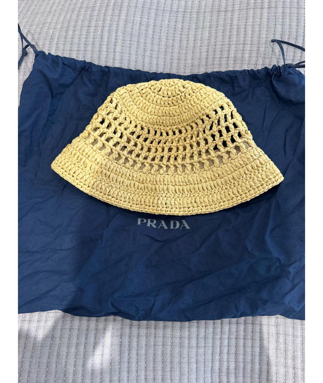 PRADA Бежевая соломенная панама, фото 5