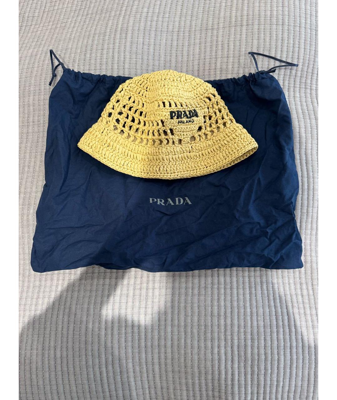 PRADA Бежевая соломенная панама, фото 6