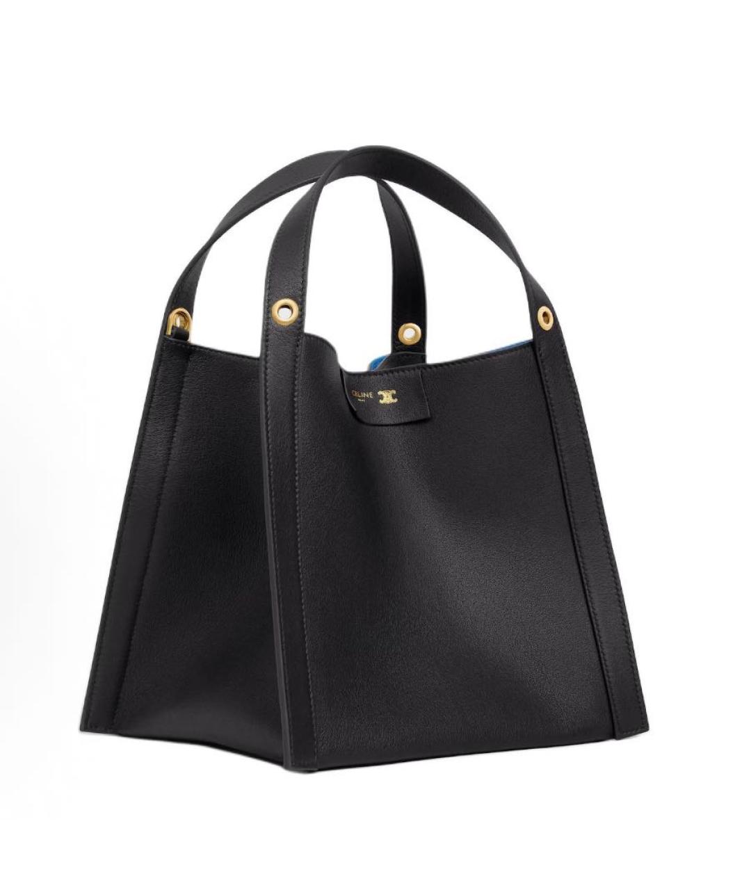 CELINE Черная кожаная сумка тоут, фото 2