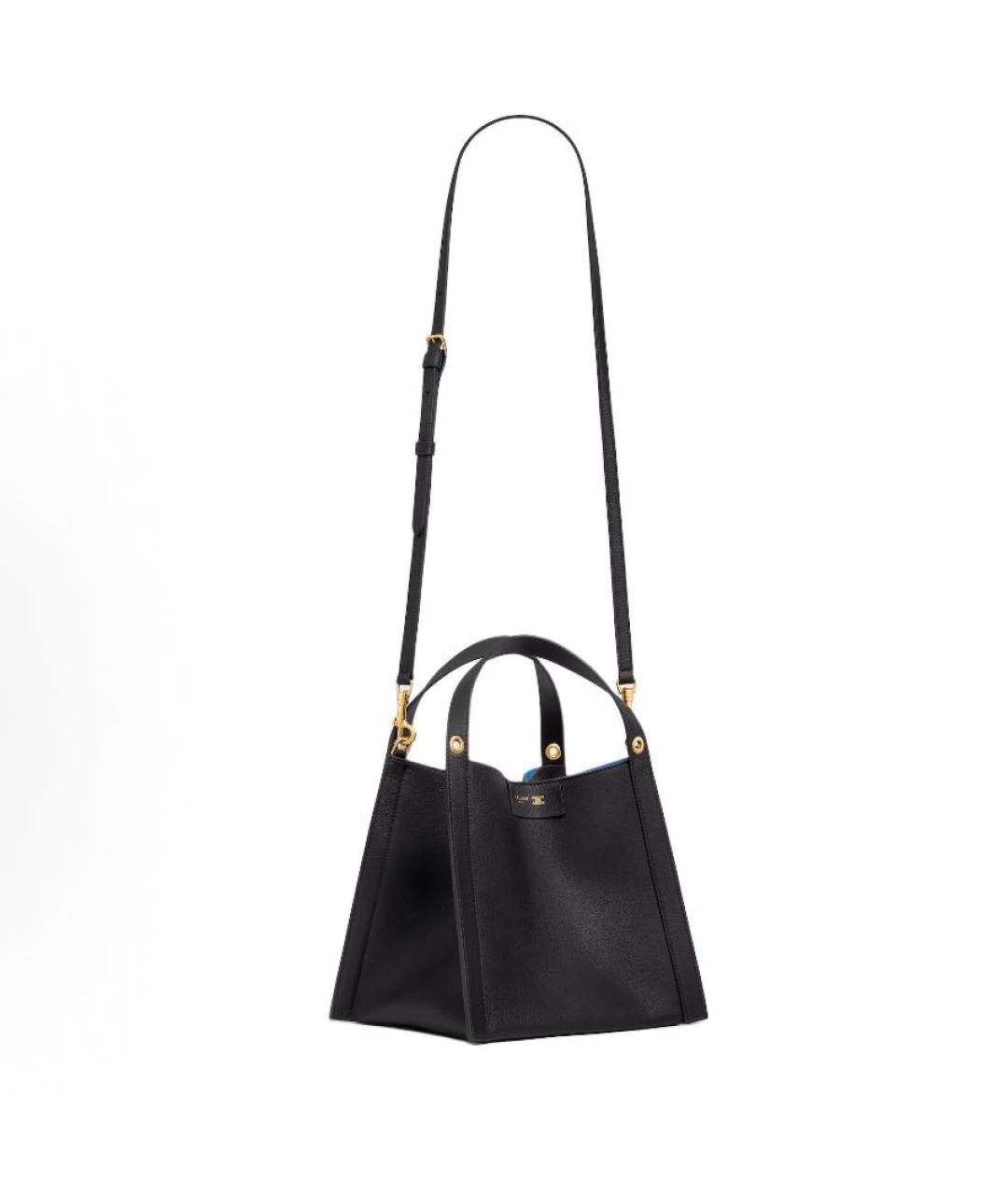 CELINE Черная кожаная сумка тоут, фото 3