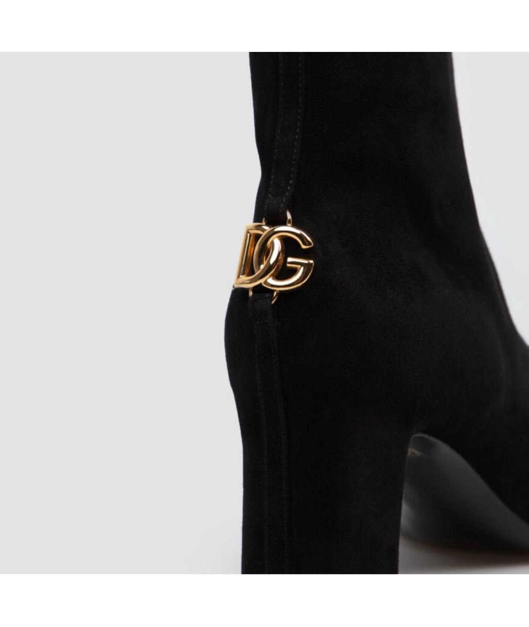 DOLCE&GABBANA Черные замшевые ботильоны, фото 4