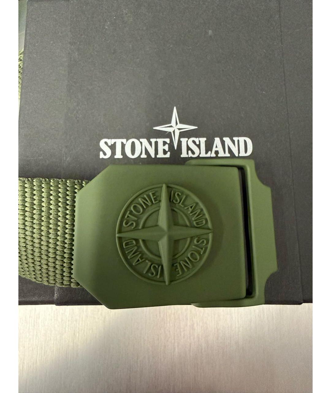 STONE ISLAND Хаки пелетеный ремень, фото 3