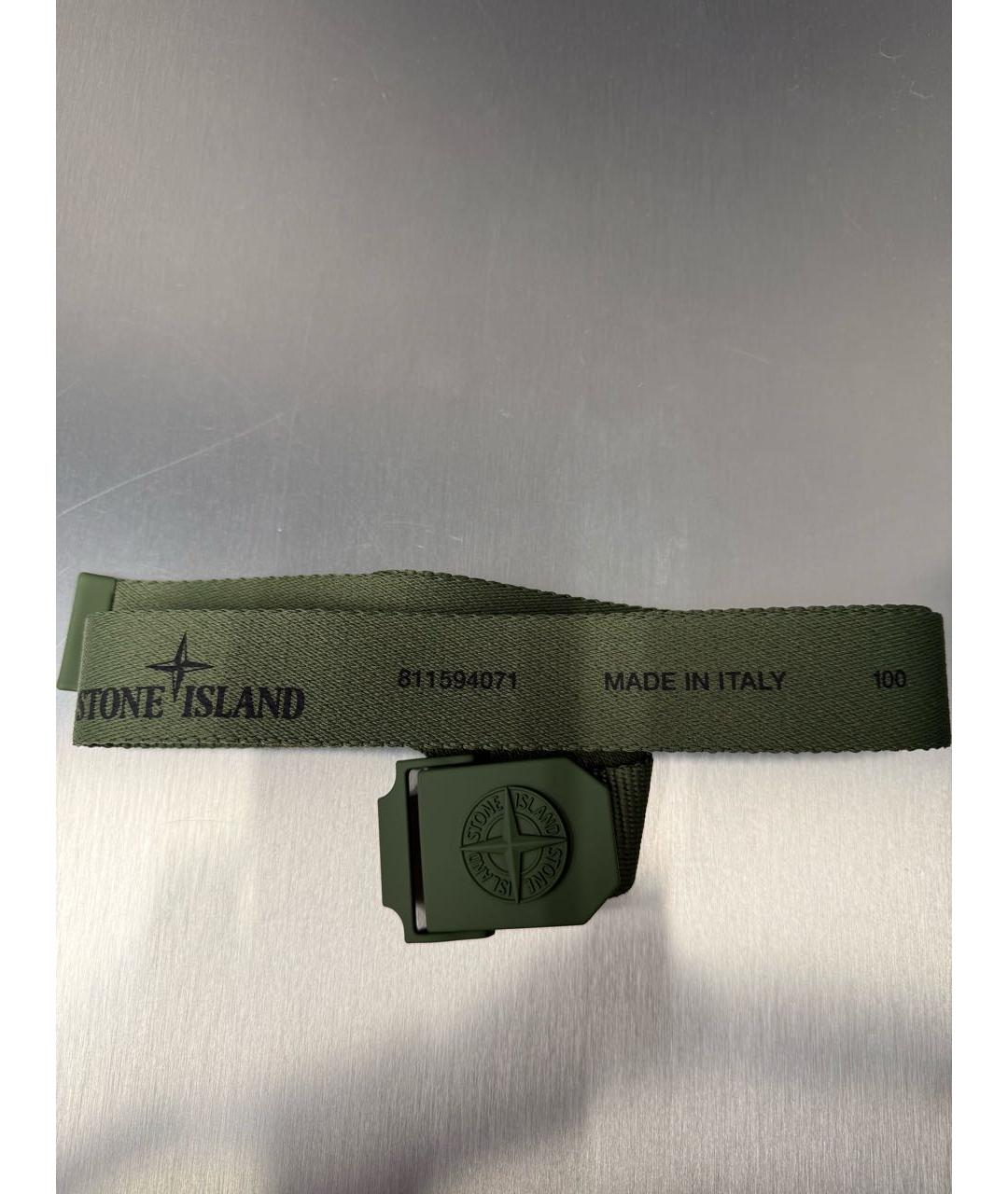 STONE ISLAND Хаки пелетеный ремень, фото 2