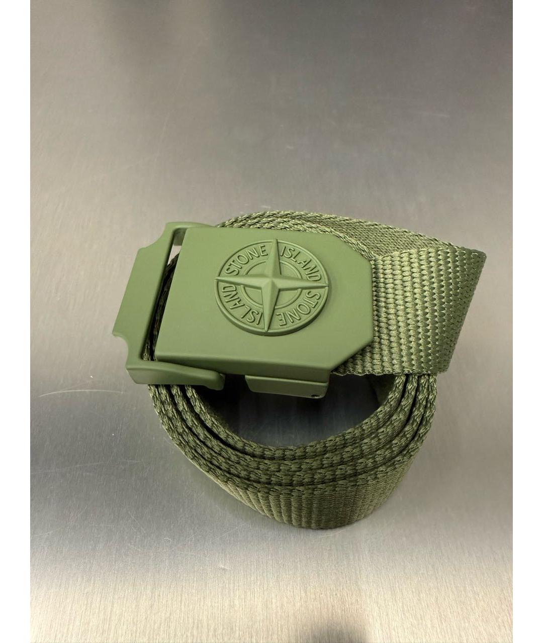 STONE ISLAND Хаки пелетеный ремень, фото 4