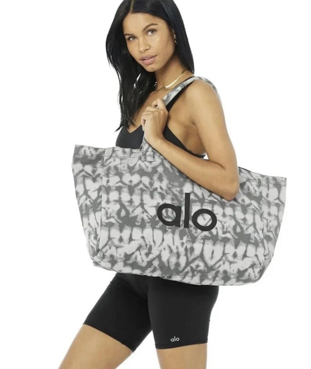ALO YOGA Антрацитовая хлопковая сумка тоут, фото 7