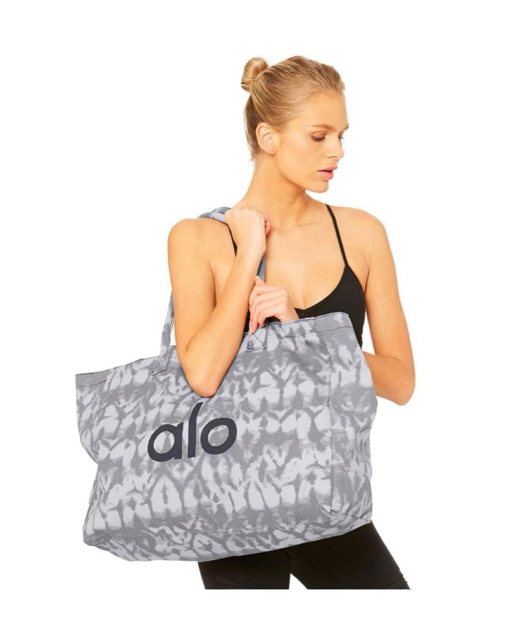 ALO YOGA Антрацитовая хлопковая сумка тоут, фото 3