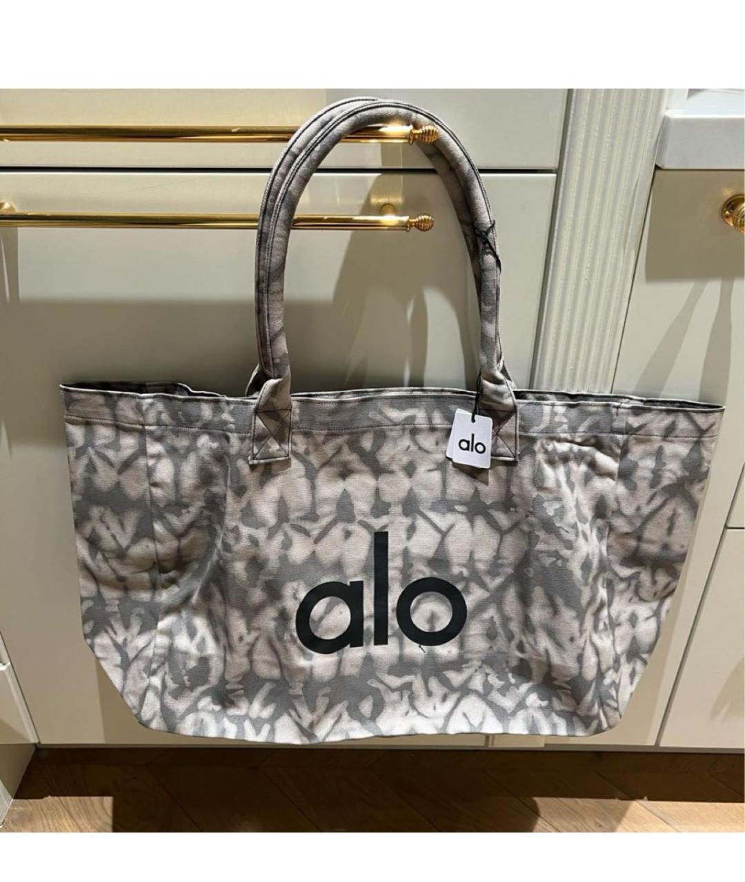 ALO YOGA Антрацитовая хлопковая сумка тоут, фото 4