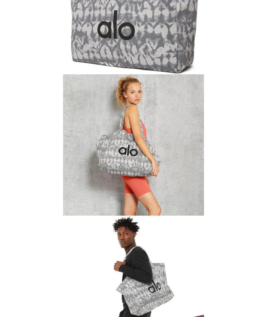 ALO YOGA Антрацитовая хлопковая сумка тоут, фото 5