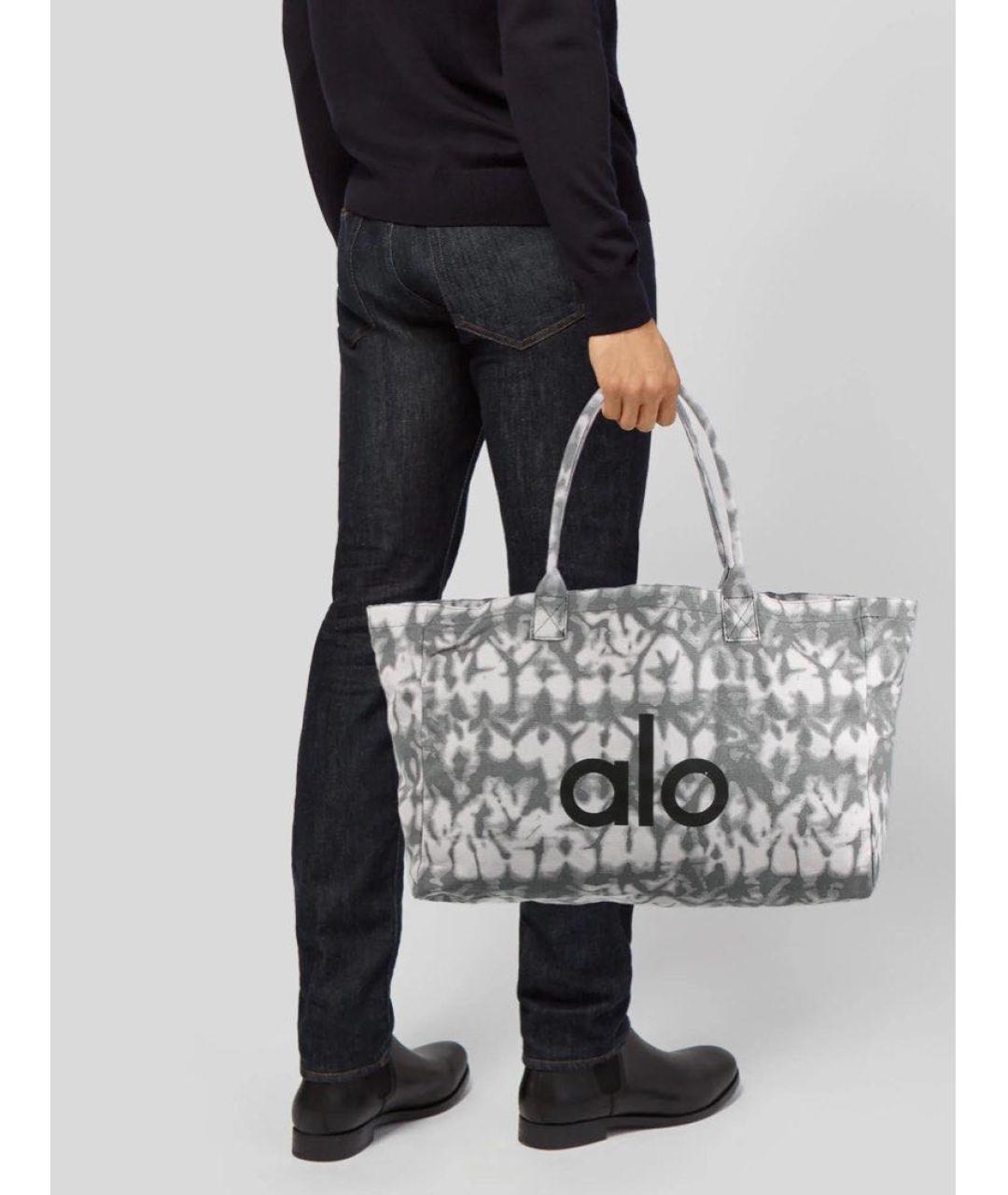 ALO YOGA Антрацитовая хлопковая сумка тоут, фото 6