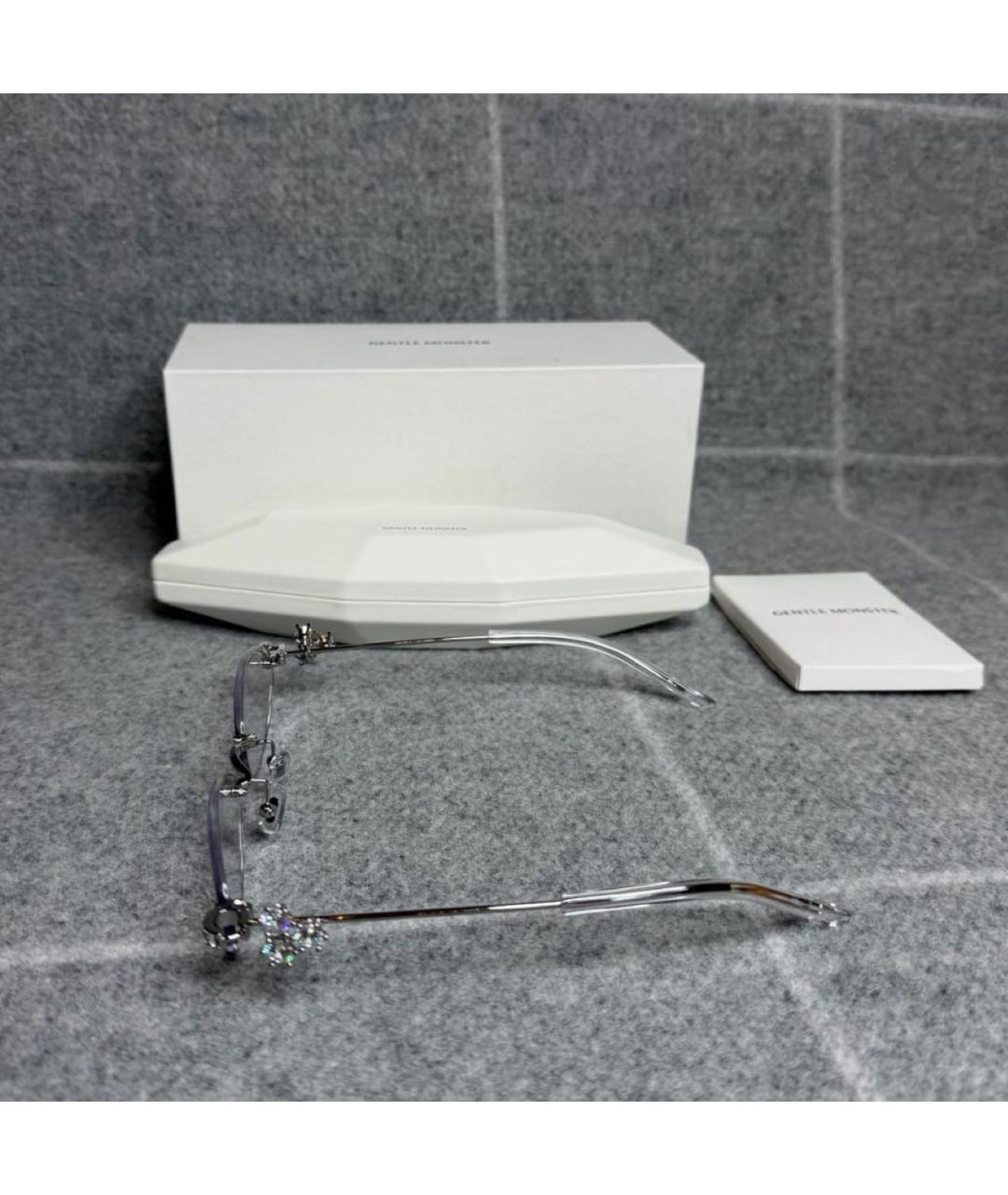 GENTLE MONSTER Серебряные металлические солнцезащитные очки, фото 4