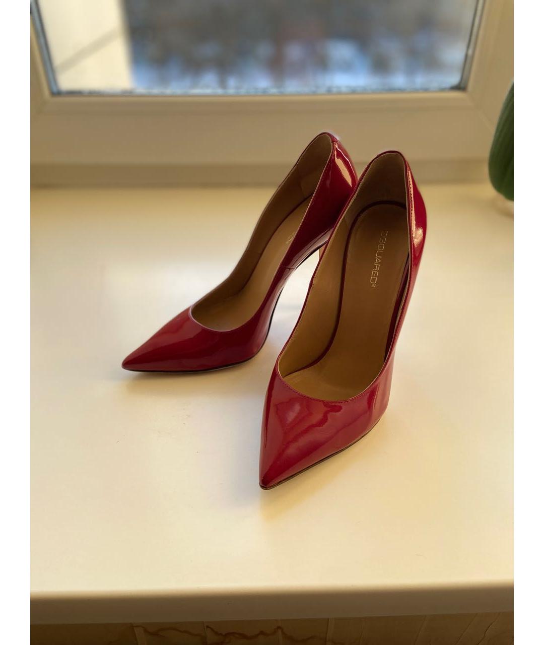 DSQUARED2 Красные туфли из лакированной кожи, фото 3