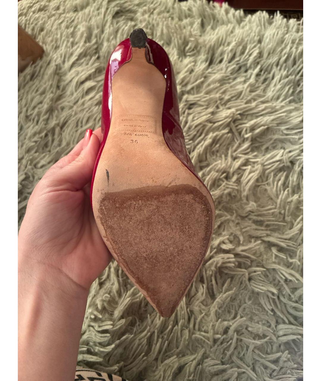 DSQUARED2 Красные туфли из лакированной кожи, фото 5