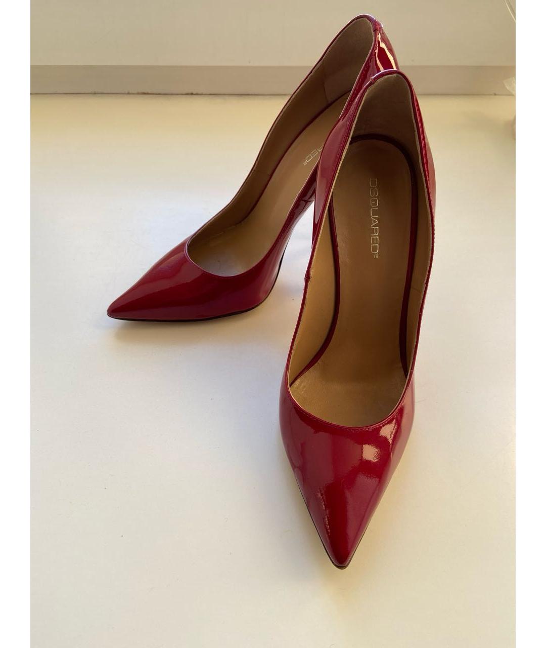 DSQUARED2 Красные туфли из лакированной кожи, фото 2