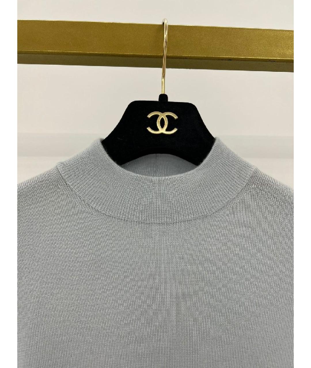 CHRISTIAN DIOR Голубая кашемировая водолазка, фото 7