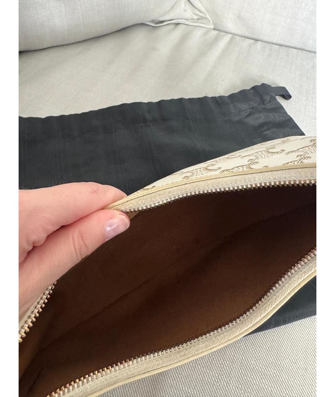 CELINE Бежевая сумка с короткими ручками, фото 4