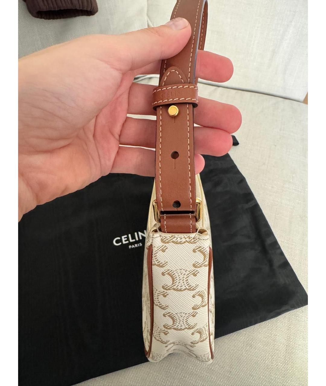CELINE Бежевая сумка с короткими ручками, фото 5