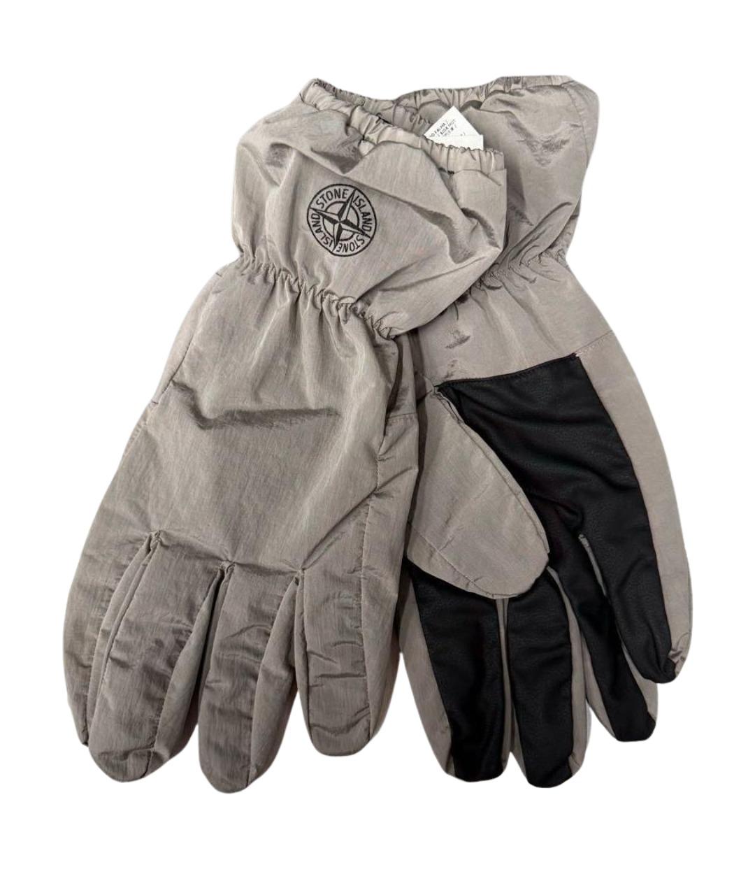 STONE ISLAND Серые синтетические перчатки, фото 1