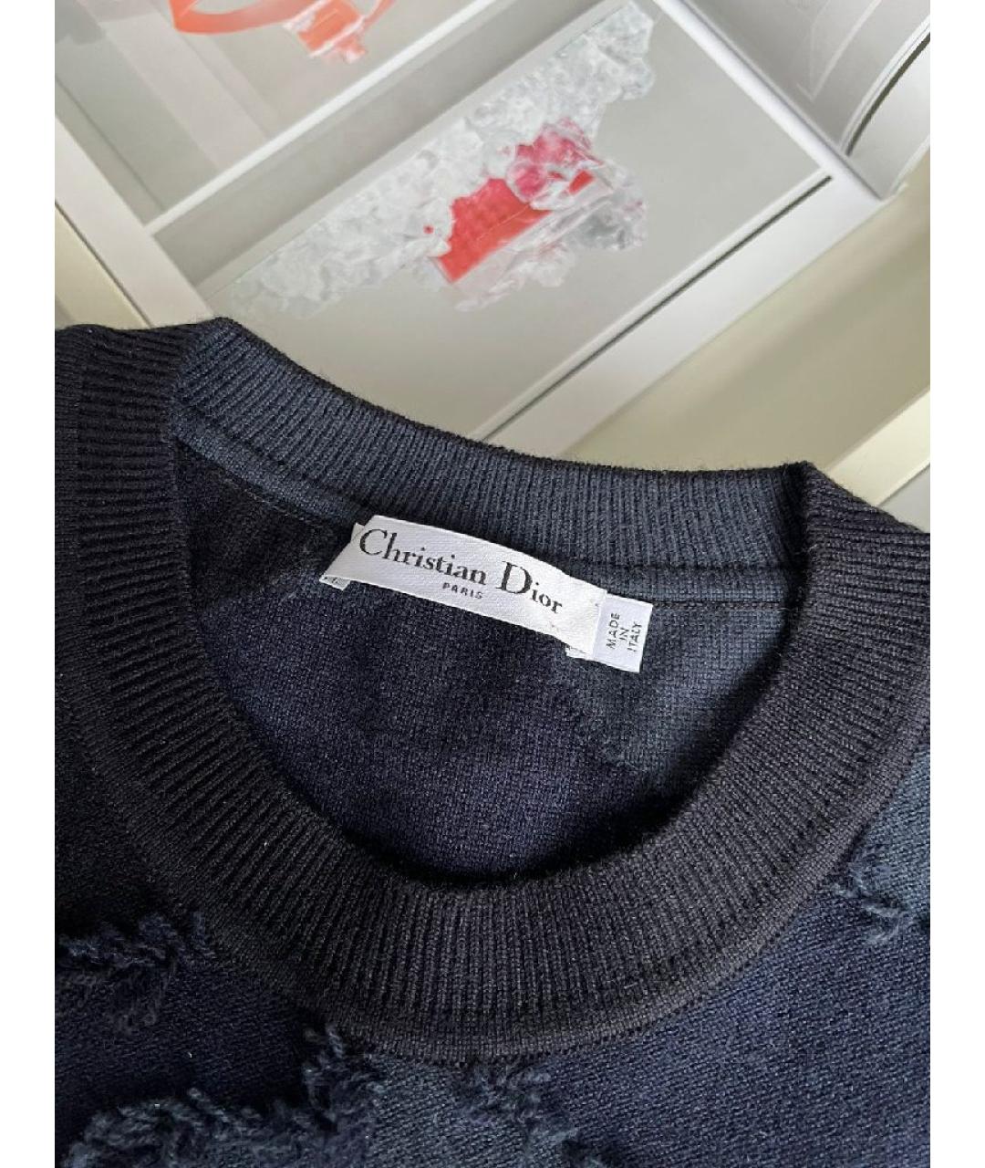 CHRISTIAN DIOR Темно-синий джемпер / свитер, фото 3