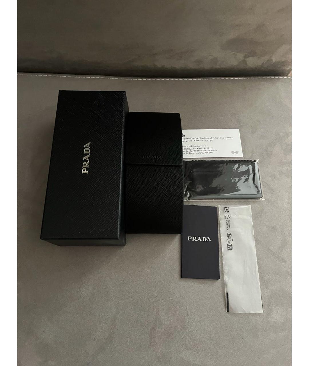 PRADA Серебряные металлические солнцезащитные очки, фото 2