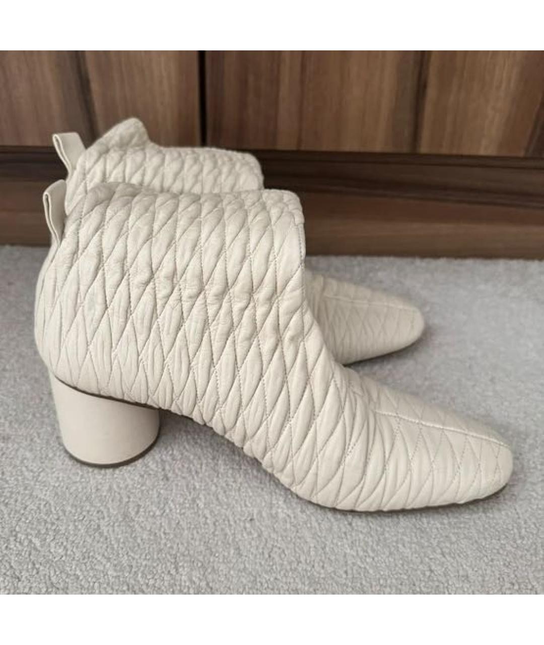 JIL SANDER Бежевые кожаные полусапоги, фото 2