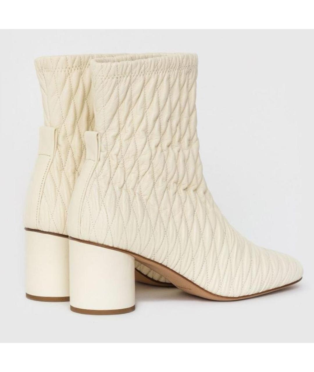 JIL SANDER Бежевые кожаные полусапоги, фото 3