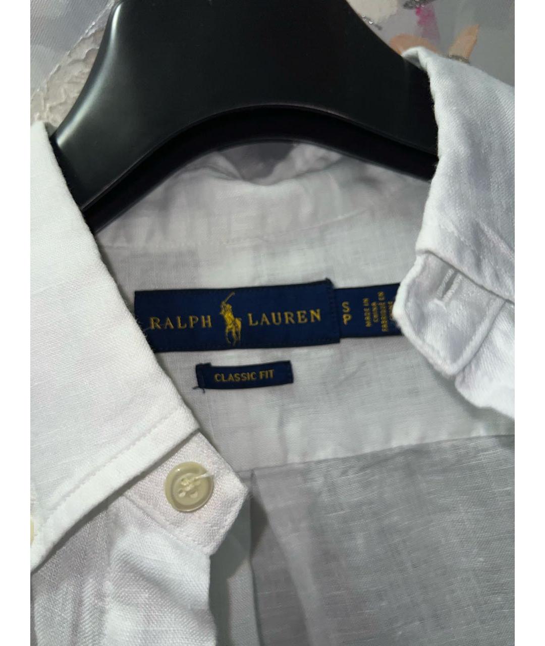 RALPH LAUREN Белая льняная кэжуал рубашка, фото 3