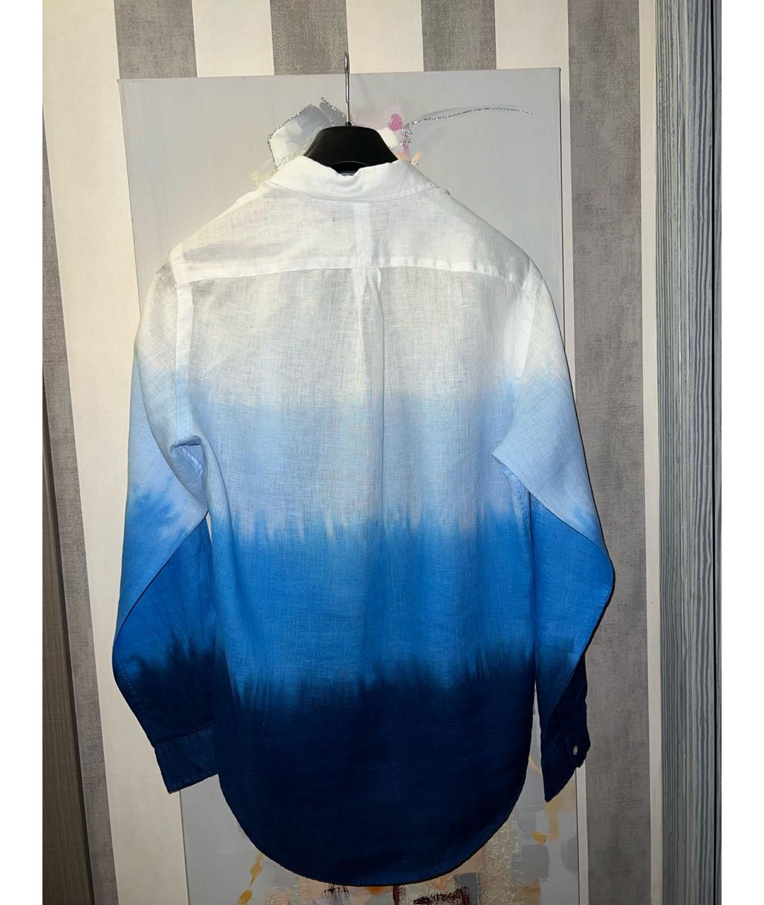 RALPH LAUREN Белая льняная кэжуал рубашка, фото 2