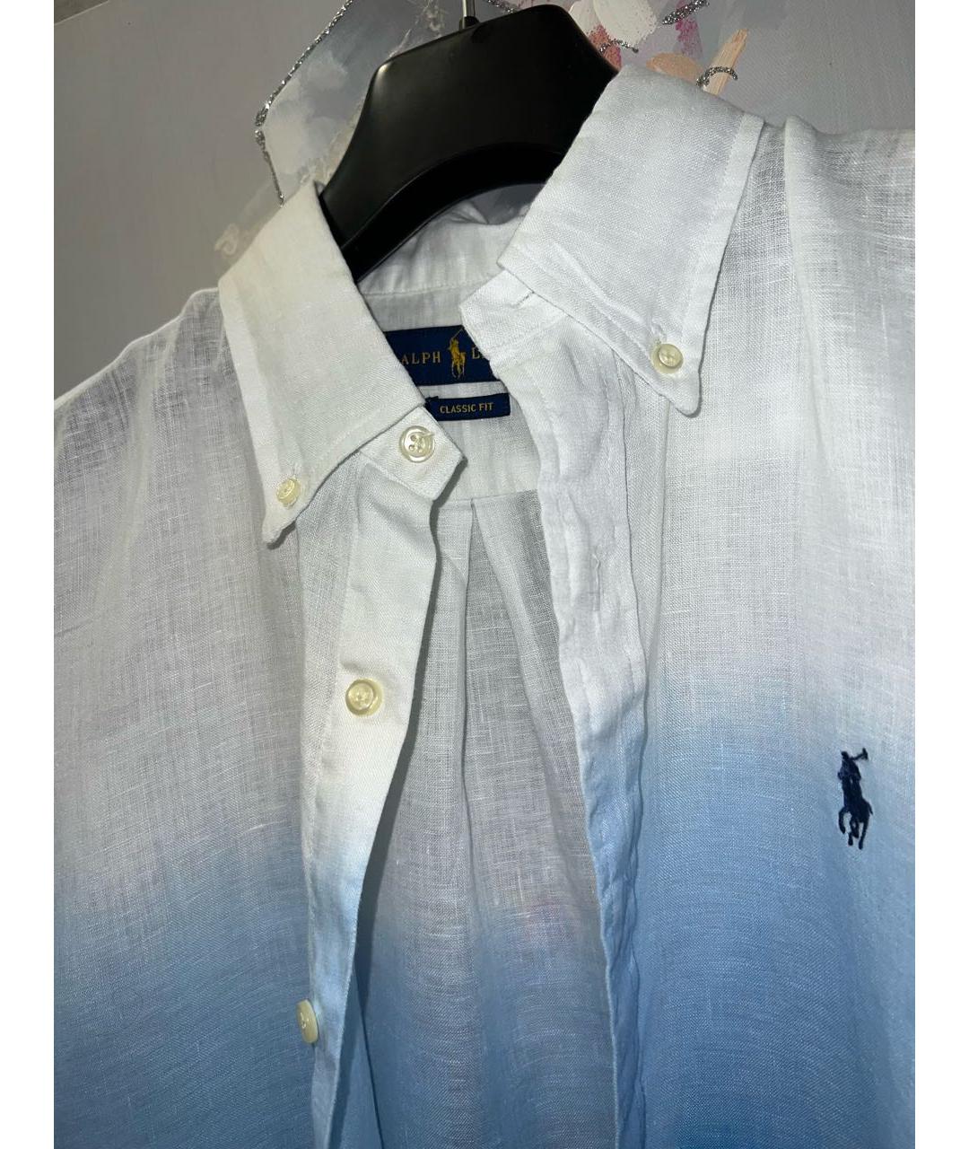 RALPH LAUREN Белая льняная кэжуал рубашка, фото 5