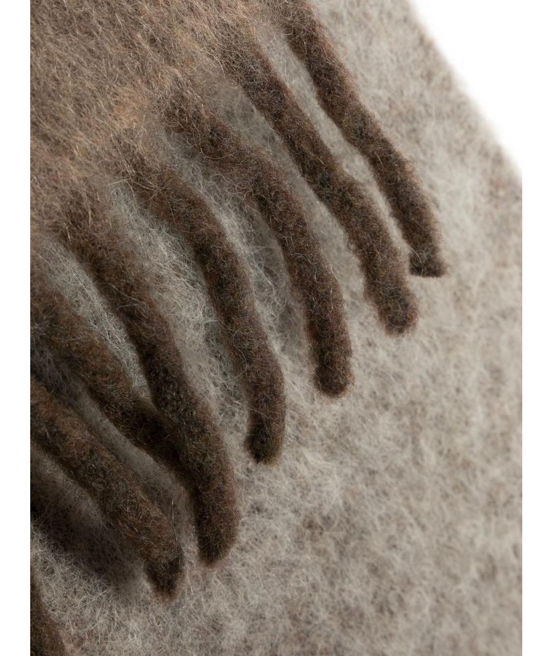 RUSLAN BAGINSKIY Коричневый шерстяной шарф, фото 5