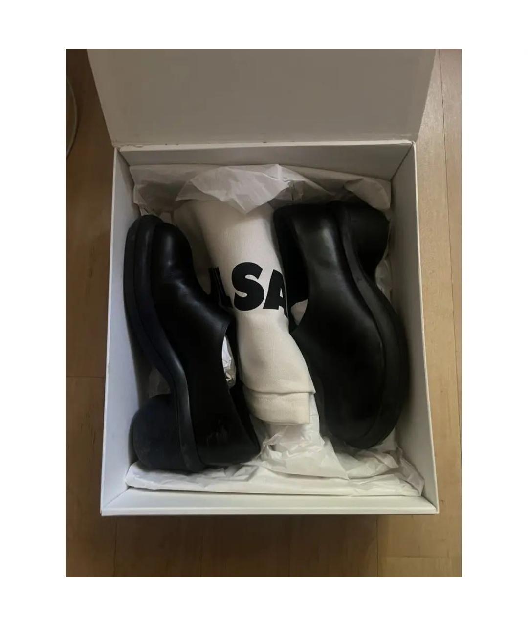 JIL SANDER Черные кожаные туфли, фото 3