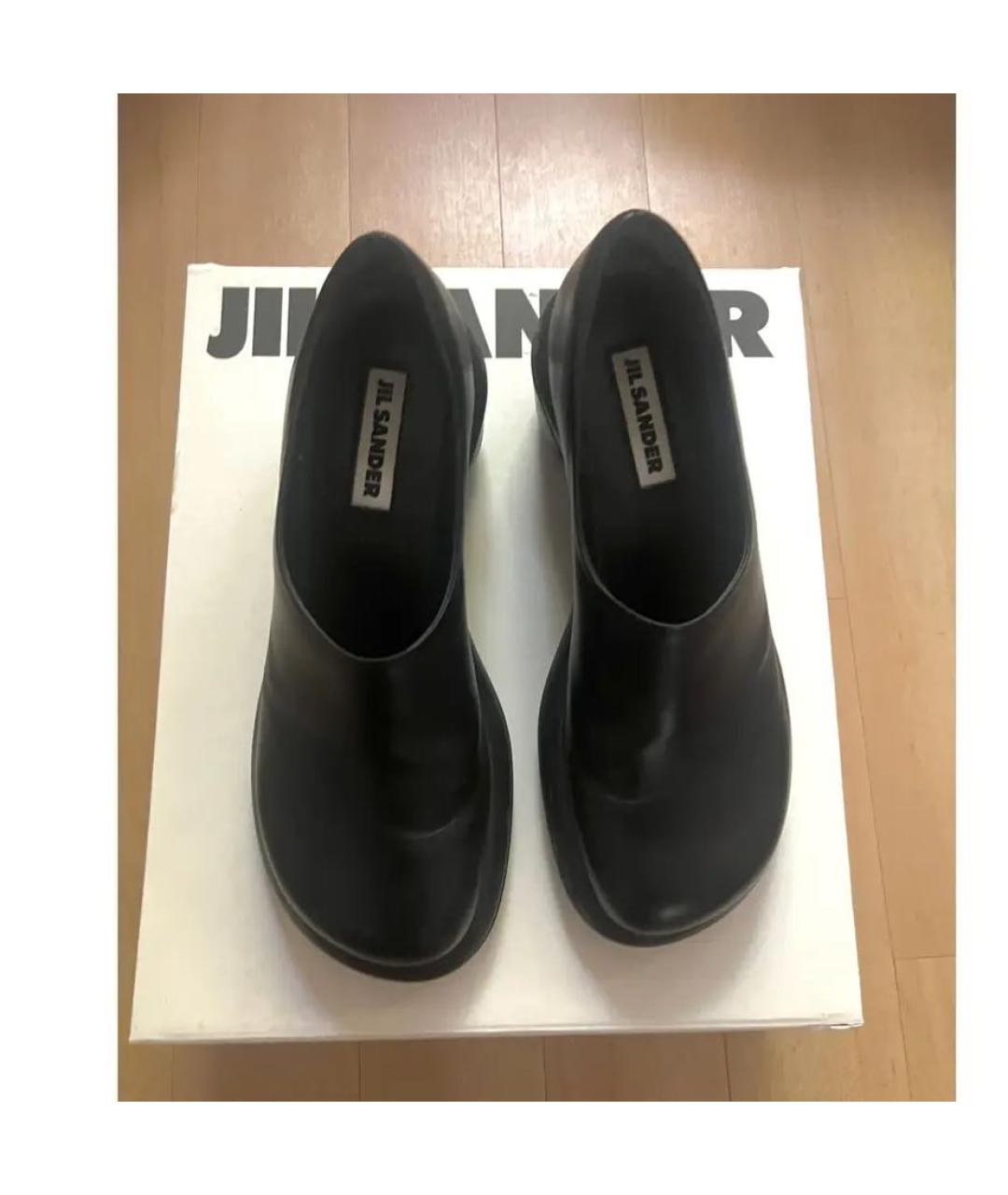 JIL SANDER Черные кожаные туфли, фото 4