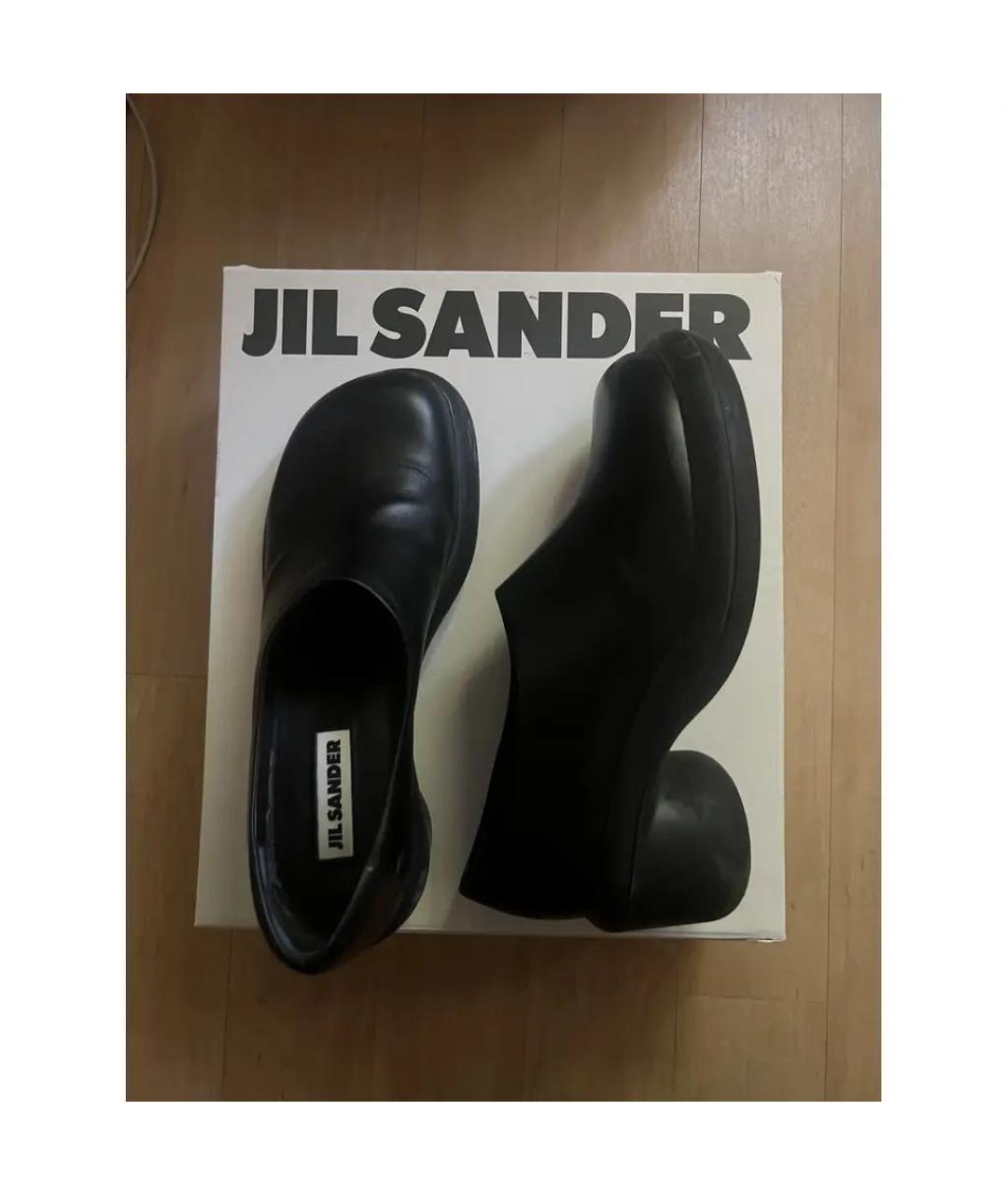 JIL SANDER Черные кожаные туфли, фото 5