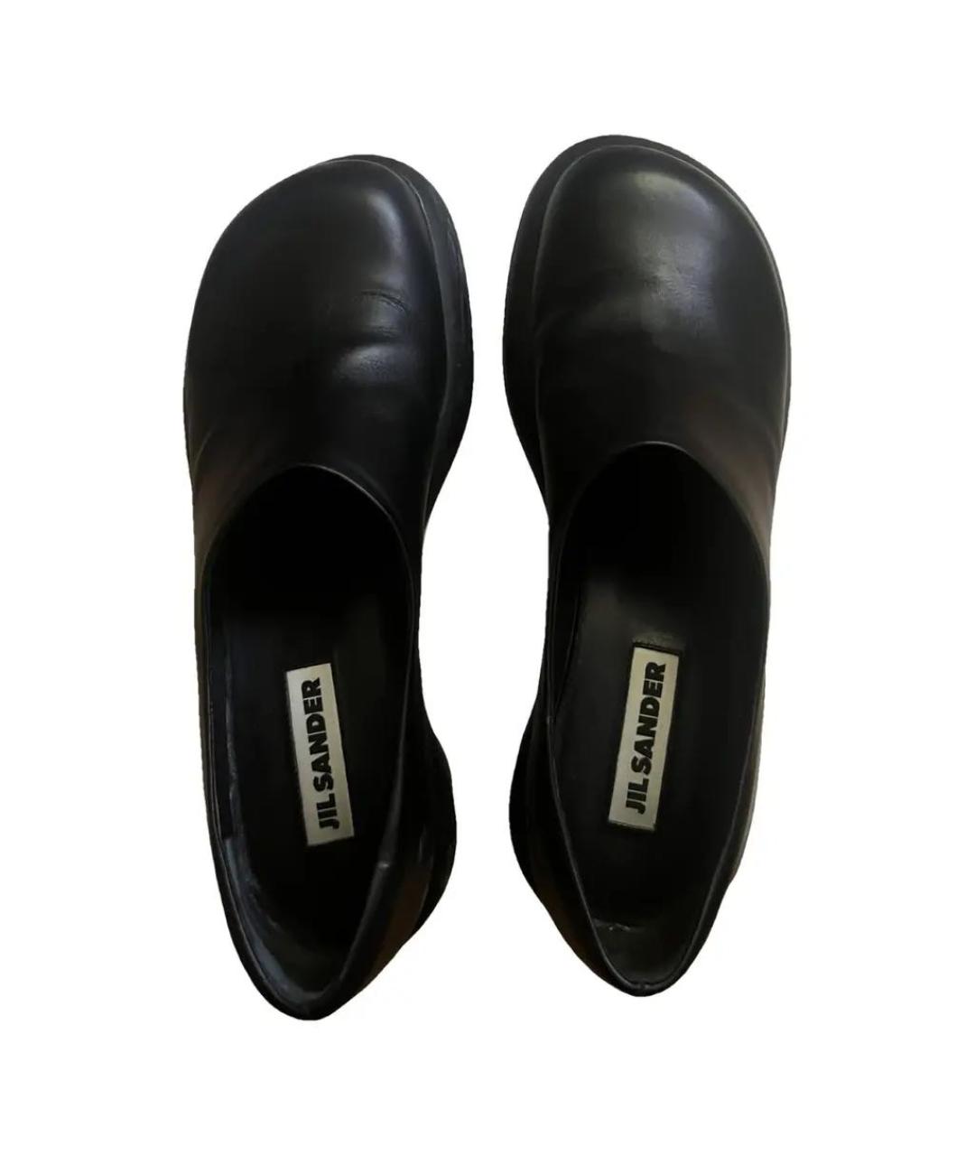 JIL SANDER Черные кожаные туфли, фото 2
