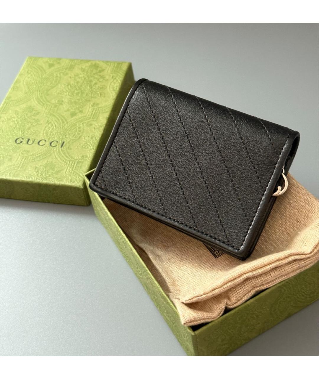 GUCCI Черный кожаный кошелек, фото 5