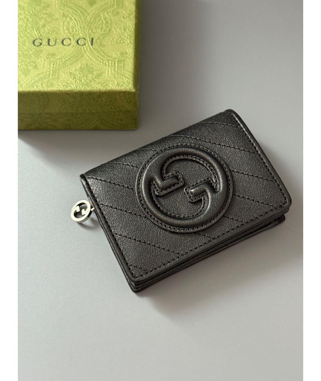 GUCCI Черный кожаный кошелек, фото 8
