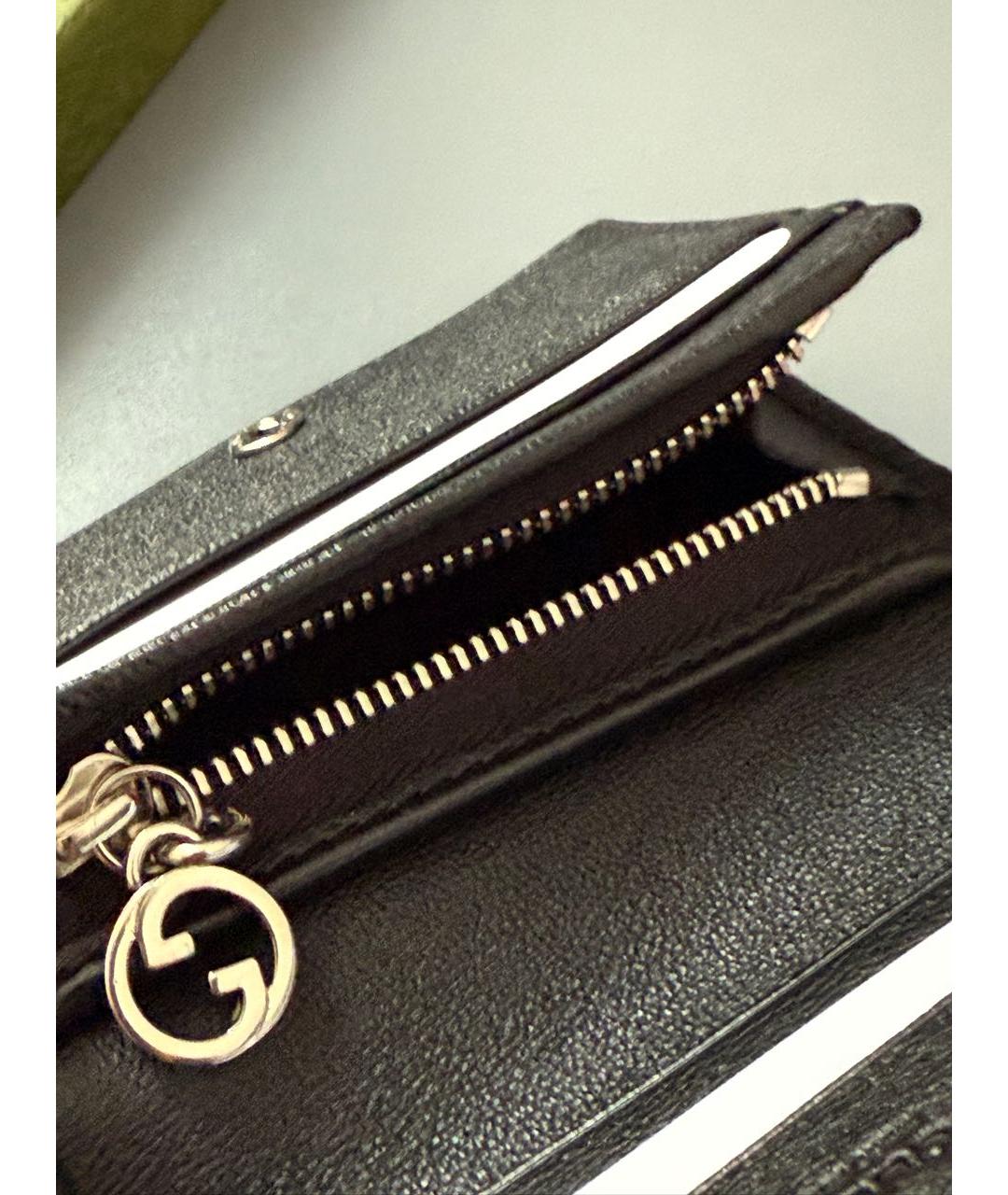 GUCCI Черный кожаный кошелек, фото 4