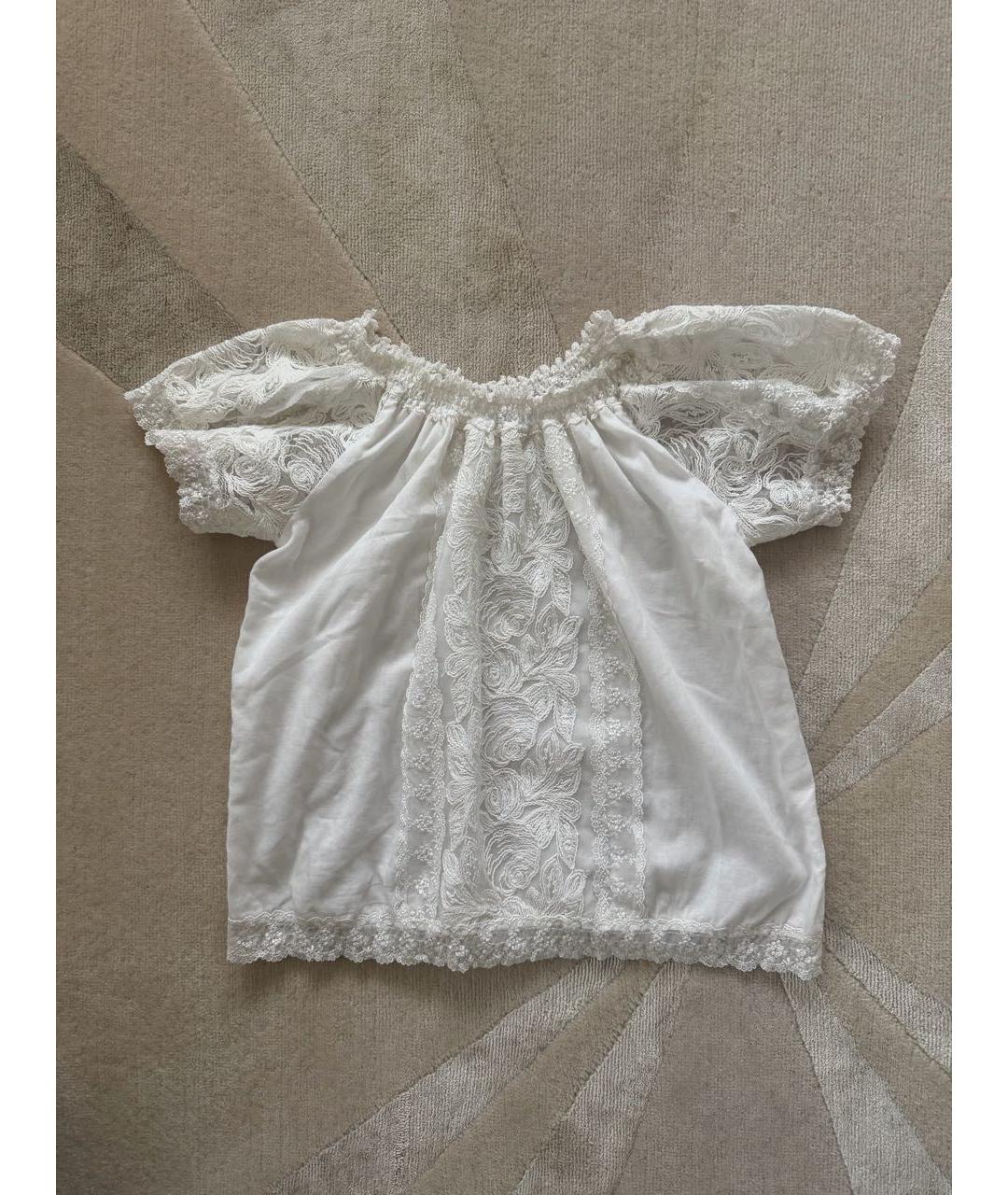 CHARO RUIZ Белая хлопковая блузы, фото 4