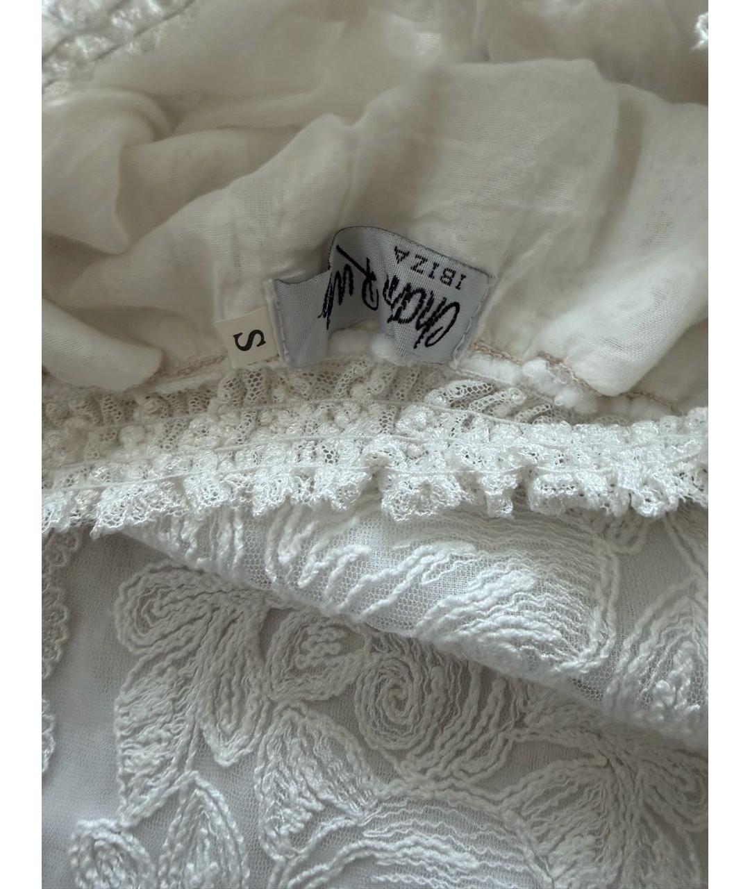 CHARO RUIZ Белая хлопковая блузы, фото 3