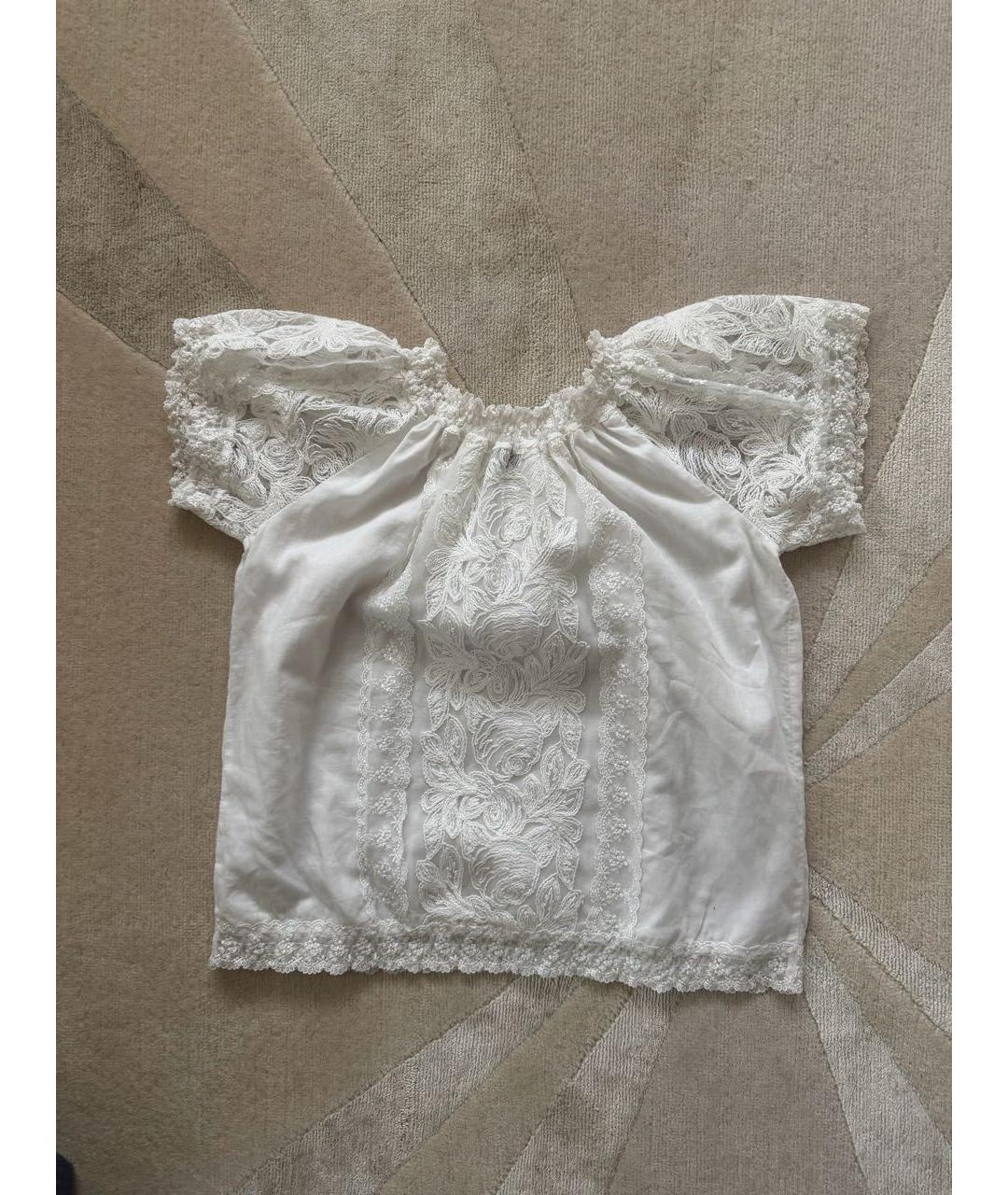 CHARO RUIZ Белая хлопковая блузы, фото 2